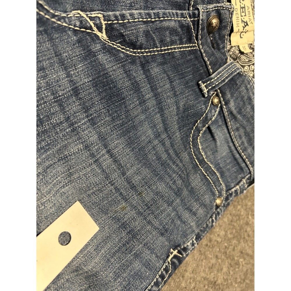 Ariat real mid rise straight denim jeans womens western cowgirl size 30s rodeo - Picture 6 of 9